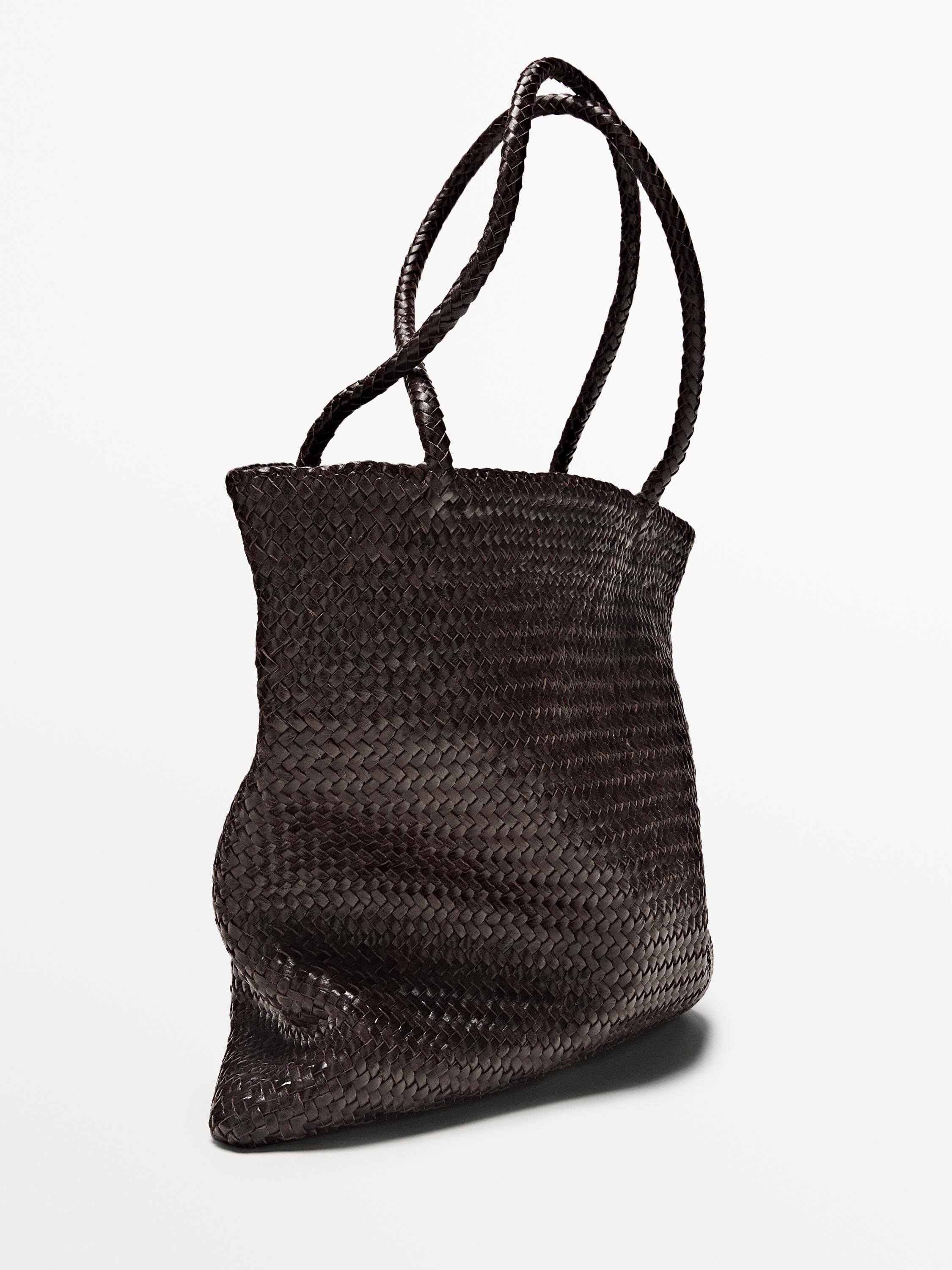 Medium braided nappa leather tote bag